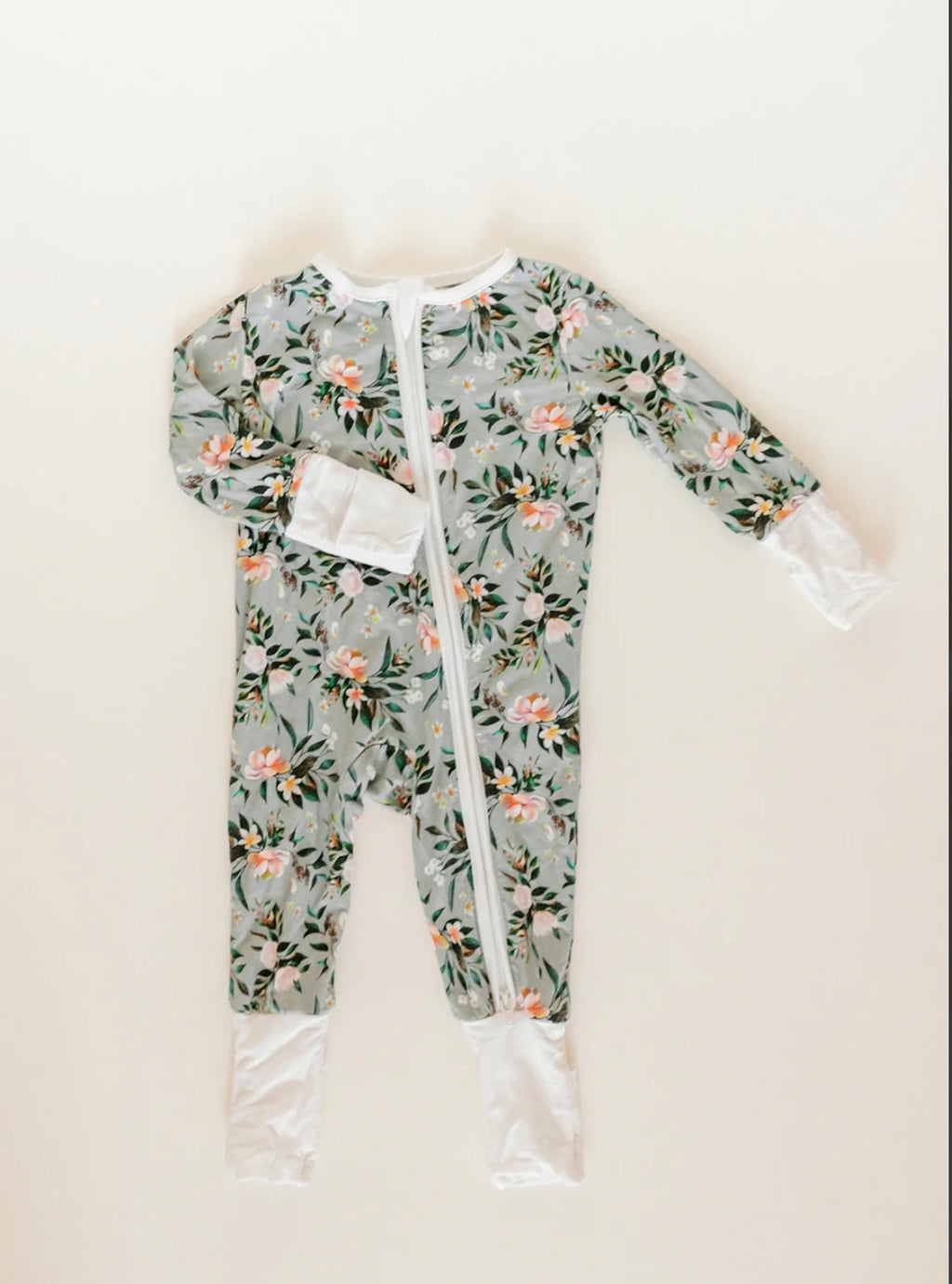 Bamboo Baby Convertible Jumpsuit 0-3 Months - Botanical