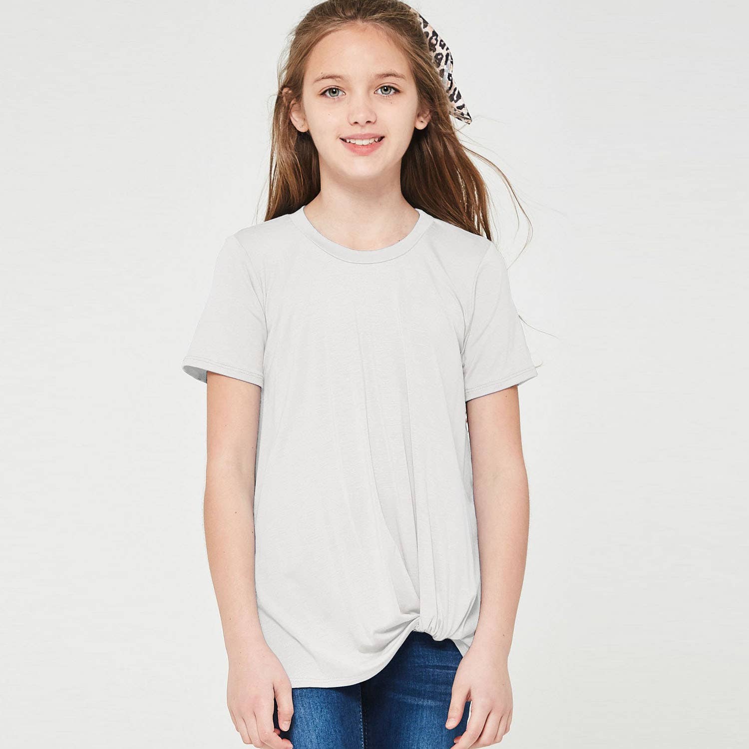 Twisted Knot Short Sleeve T shirt: Blue / S