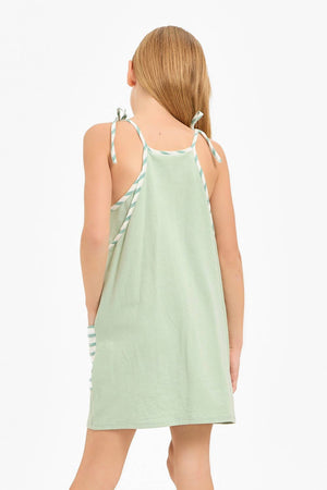 Stripe Tank Dress with Built-In Romper Lining: Navy / L