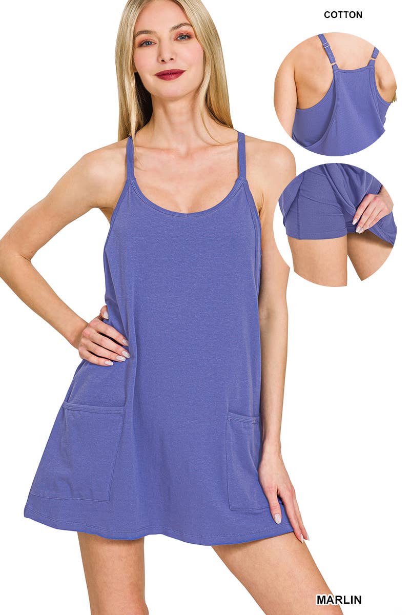 .Mini Dress With Built In Romper Liner: ASH BLACK-181793 / L