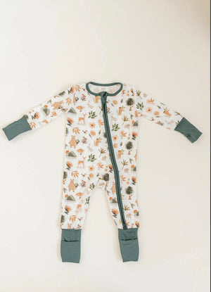 Bamboo Baby Convertible Jumpsuit 0-3 Months - Forest