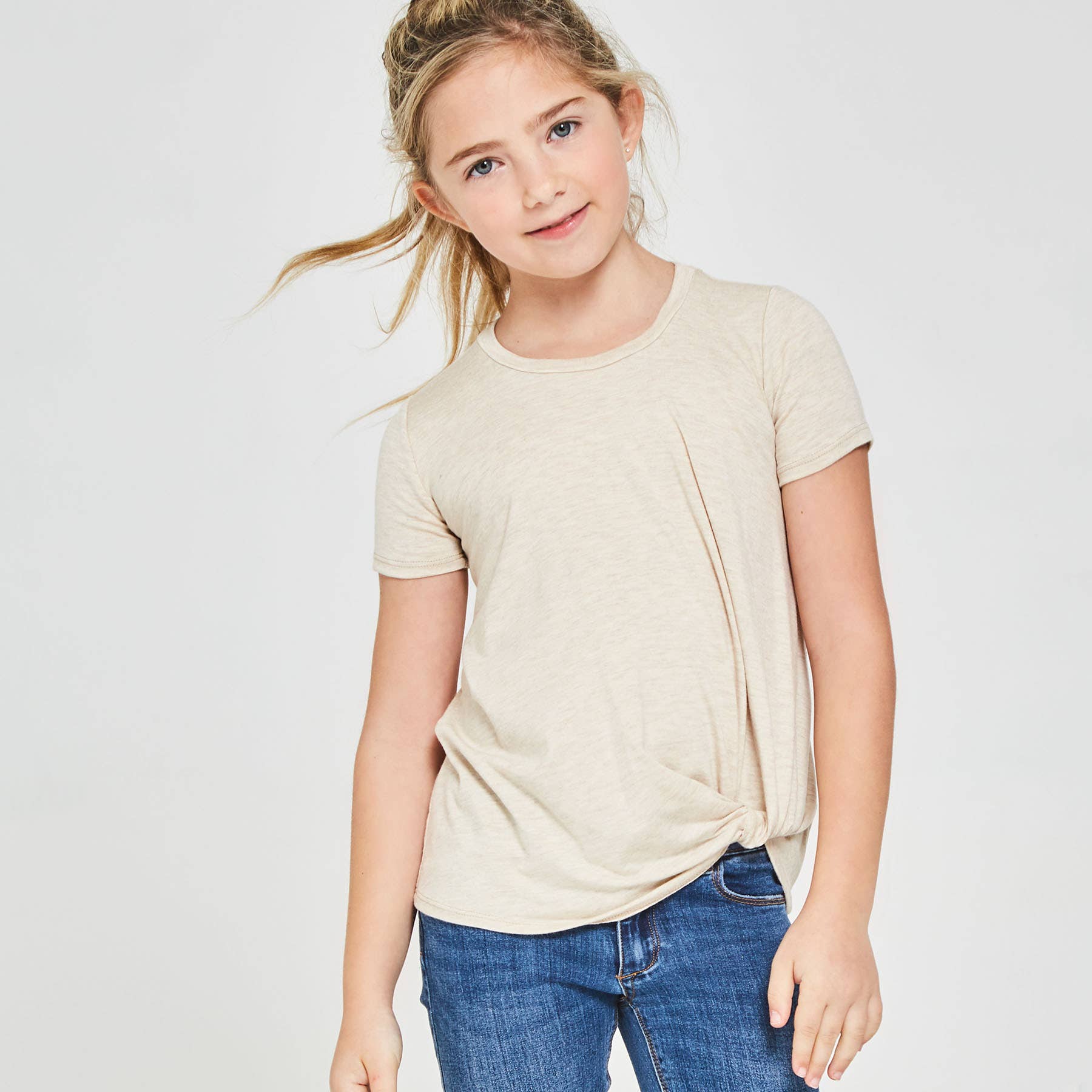 Twisted Knot Short Sleeve T shirt: Lilac / XL