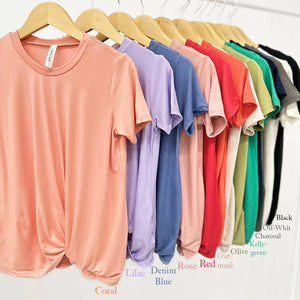 Twisted Knot Short Sleeve T shirt: Lilac / L