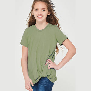 Twisted Knot Short Sleeve T shirt: Blue / S