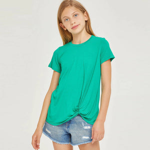 Twisted Knot Short Sleeve T shirt: Blue / S