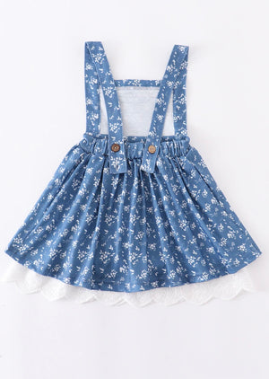 Blue Floral Lace Dress